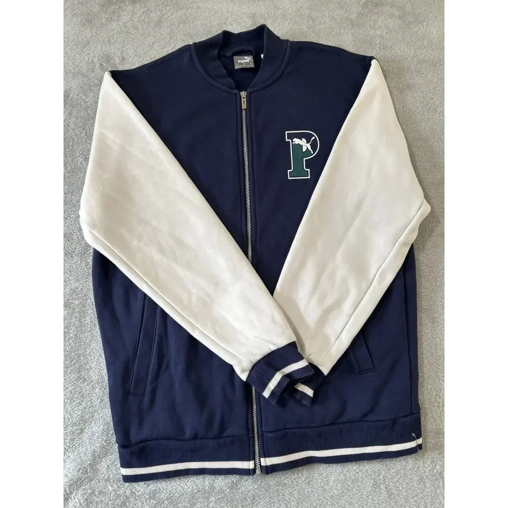 PUMA Color Block Letter Print Sports Casual Jacket - Picture 2 of 8